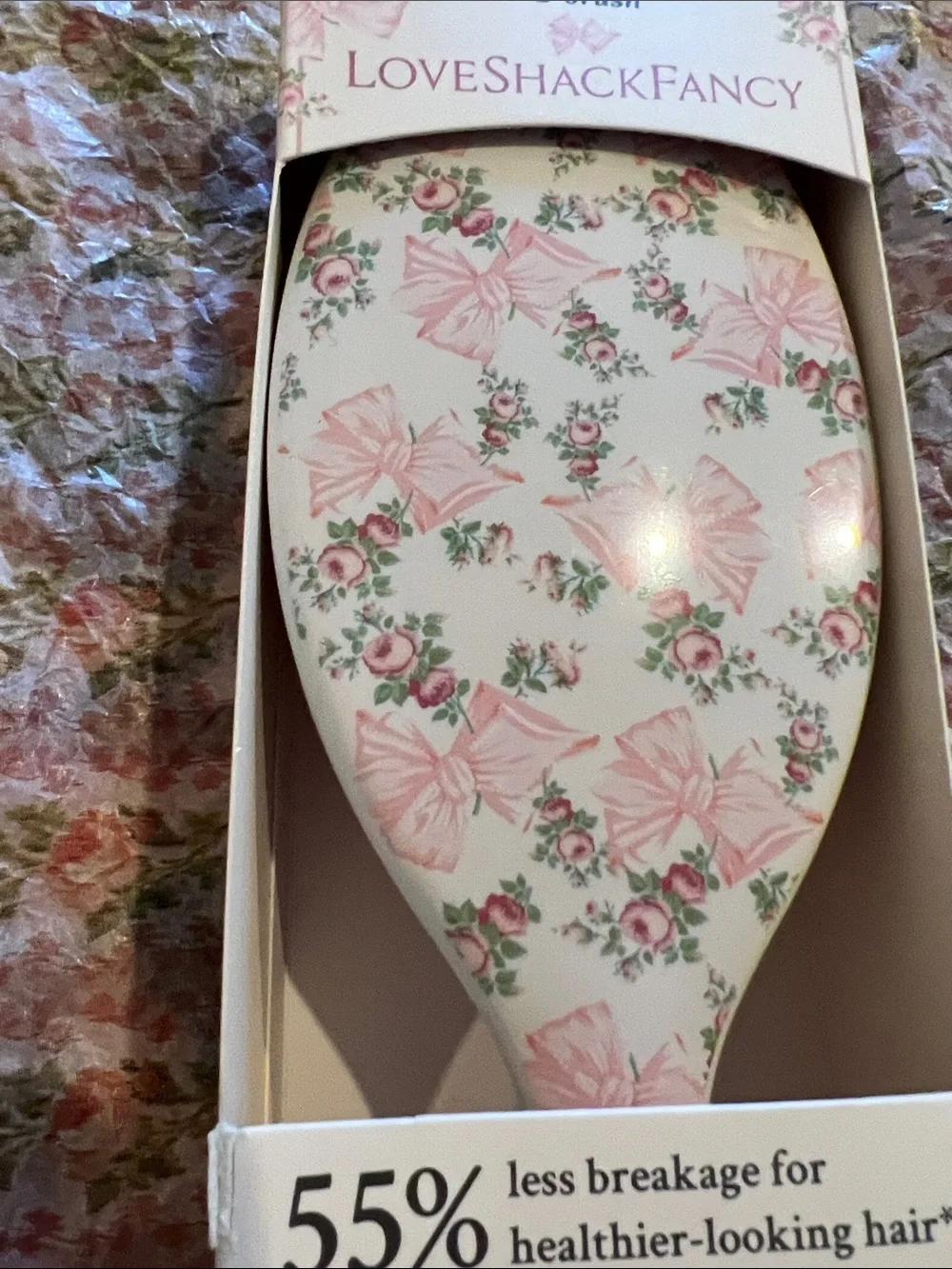 LoveShackFancy 🎀💕💝Pink Floral Original Detangler… Meduim Size NWT